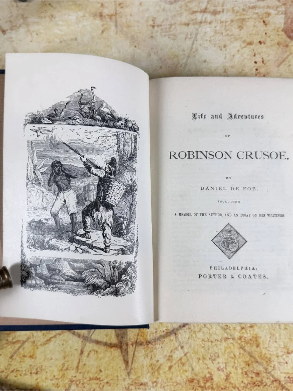 Antique Robinson Crusoe Alta Edition Hardcover Book | Victorian c. 1881-1895